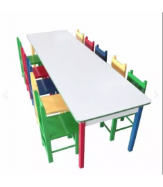Mesa Infantil Colorida Refeitório Carlu - Com 10 Cadeiras 5021